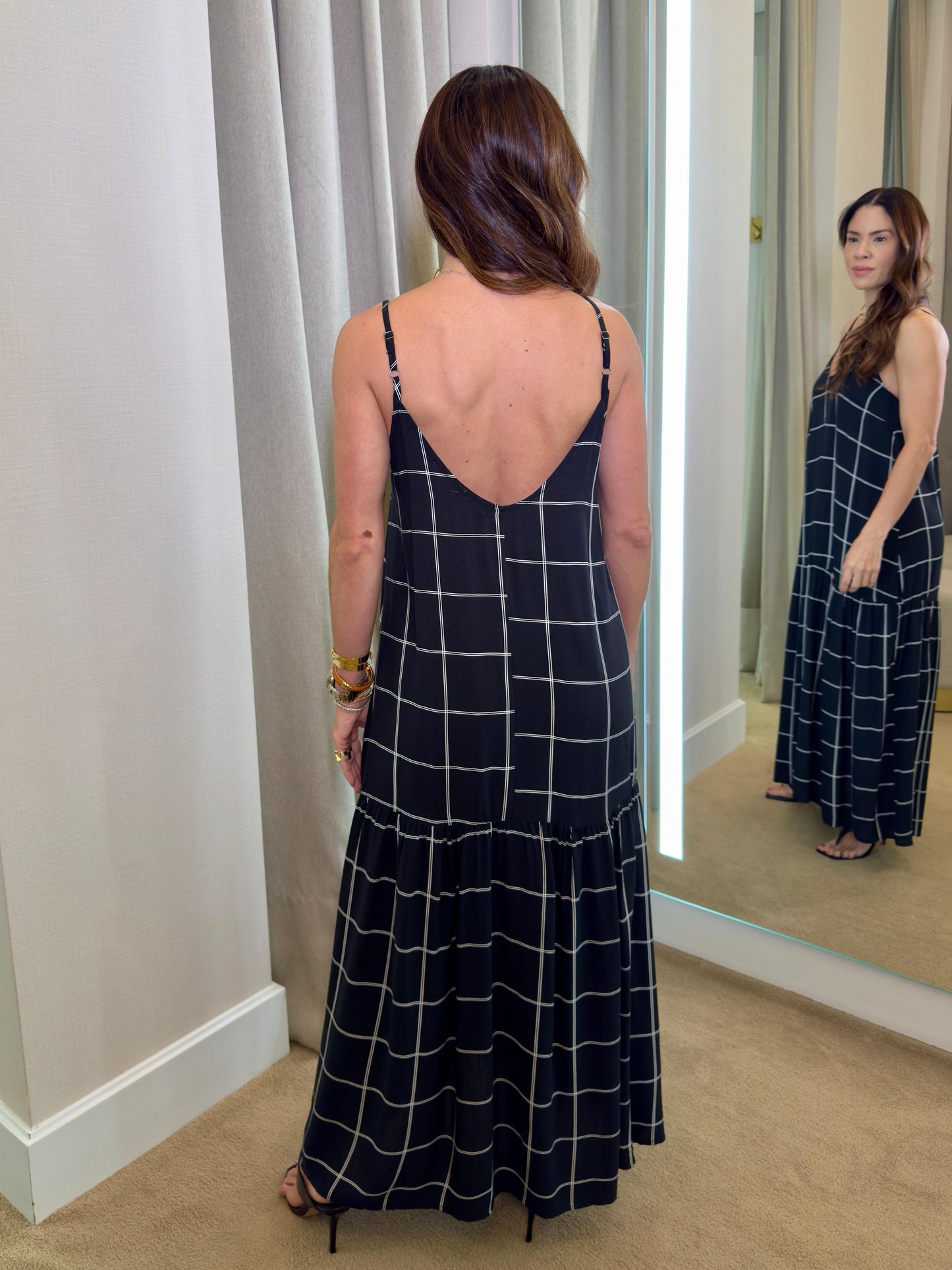 VESTIDO LONGUETE ALCINHA - PRETO