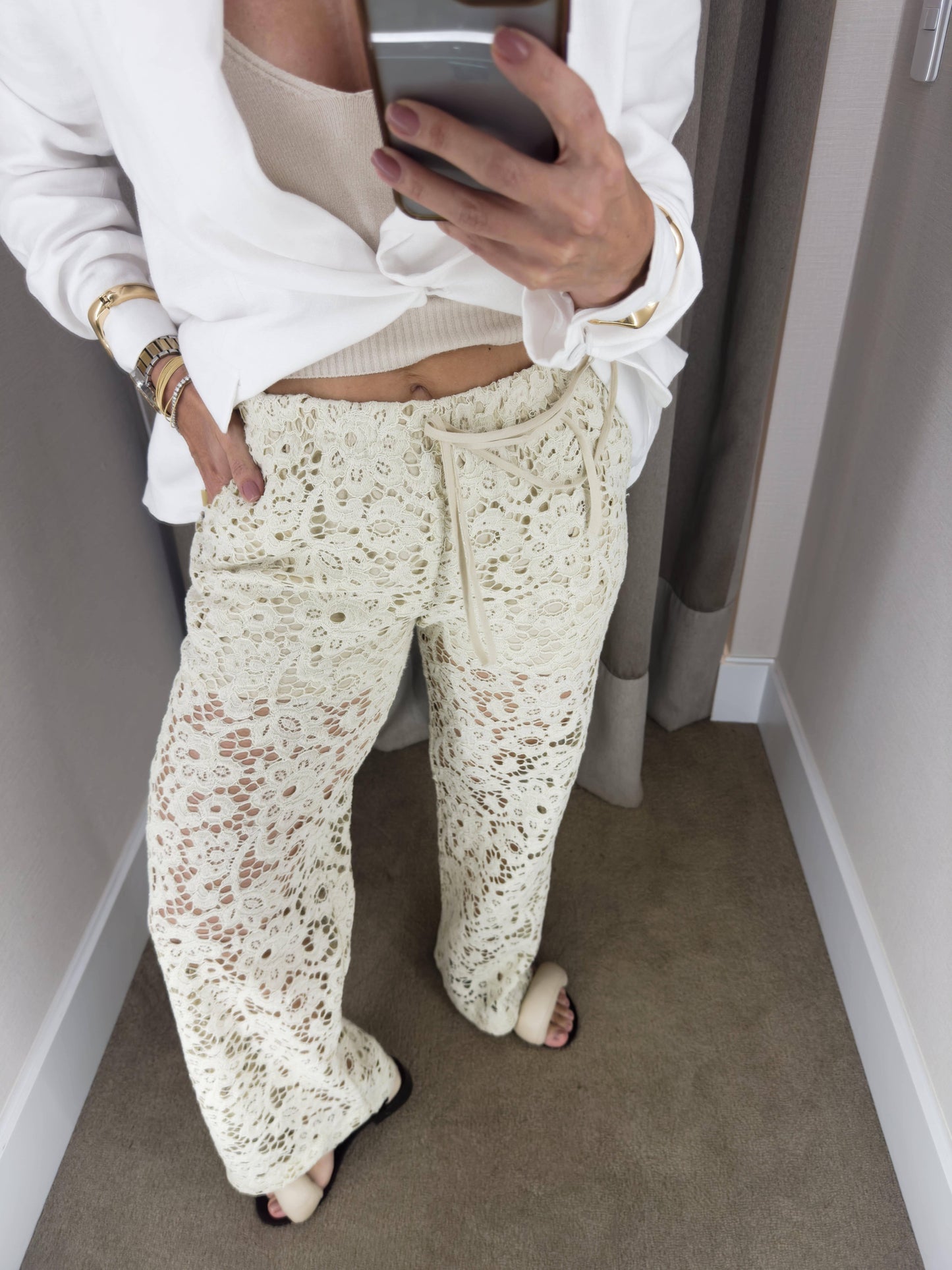 CALÇA RENDA BEGE - COLLAB OCCASION
