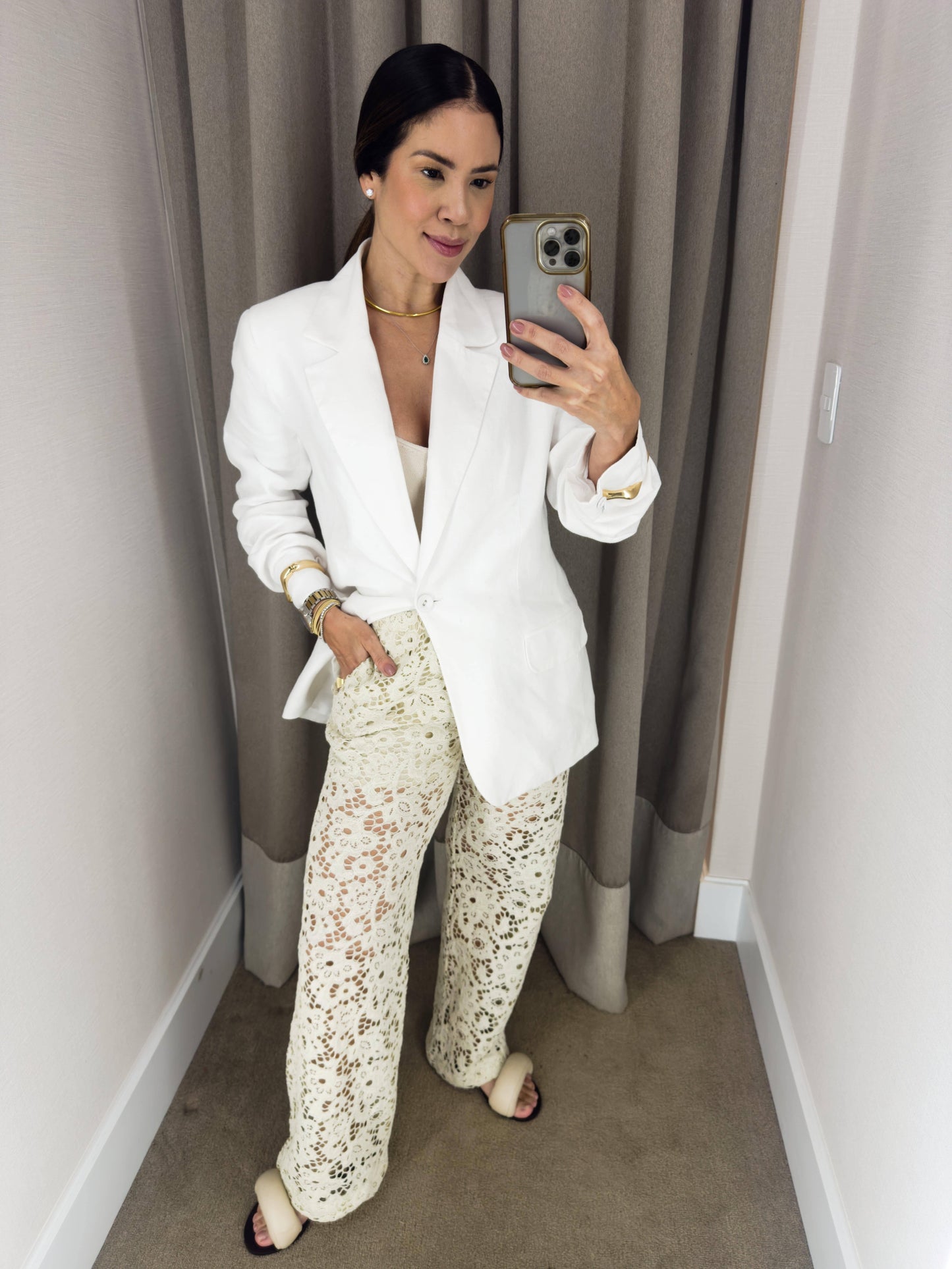 CALÇA RENDA BEGE - COLLAB OCCASION