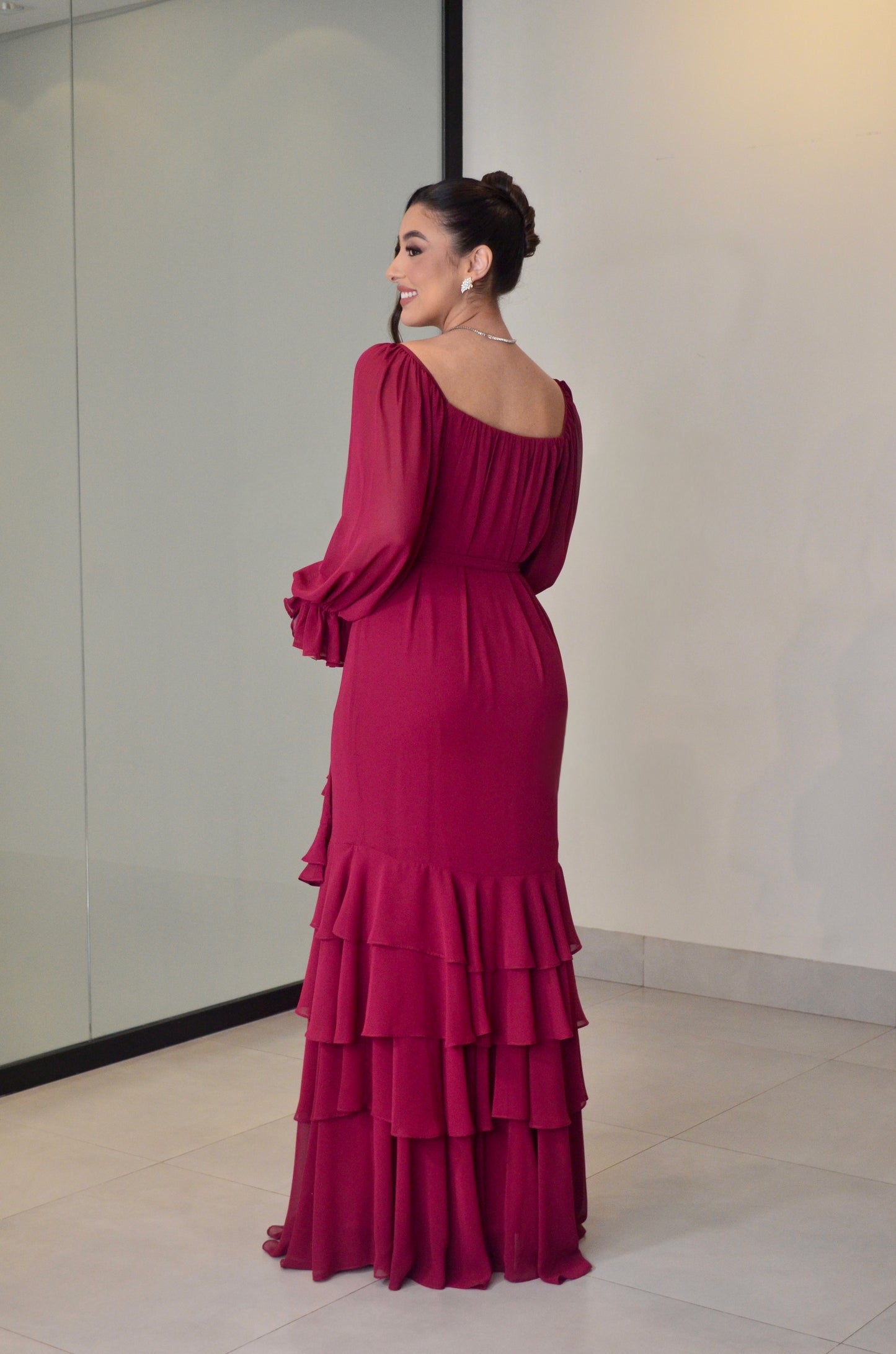 VESTIDO ELIANI - BORDÔ