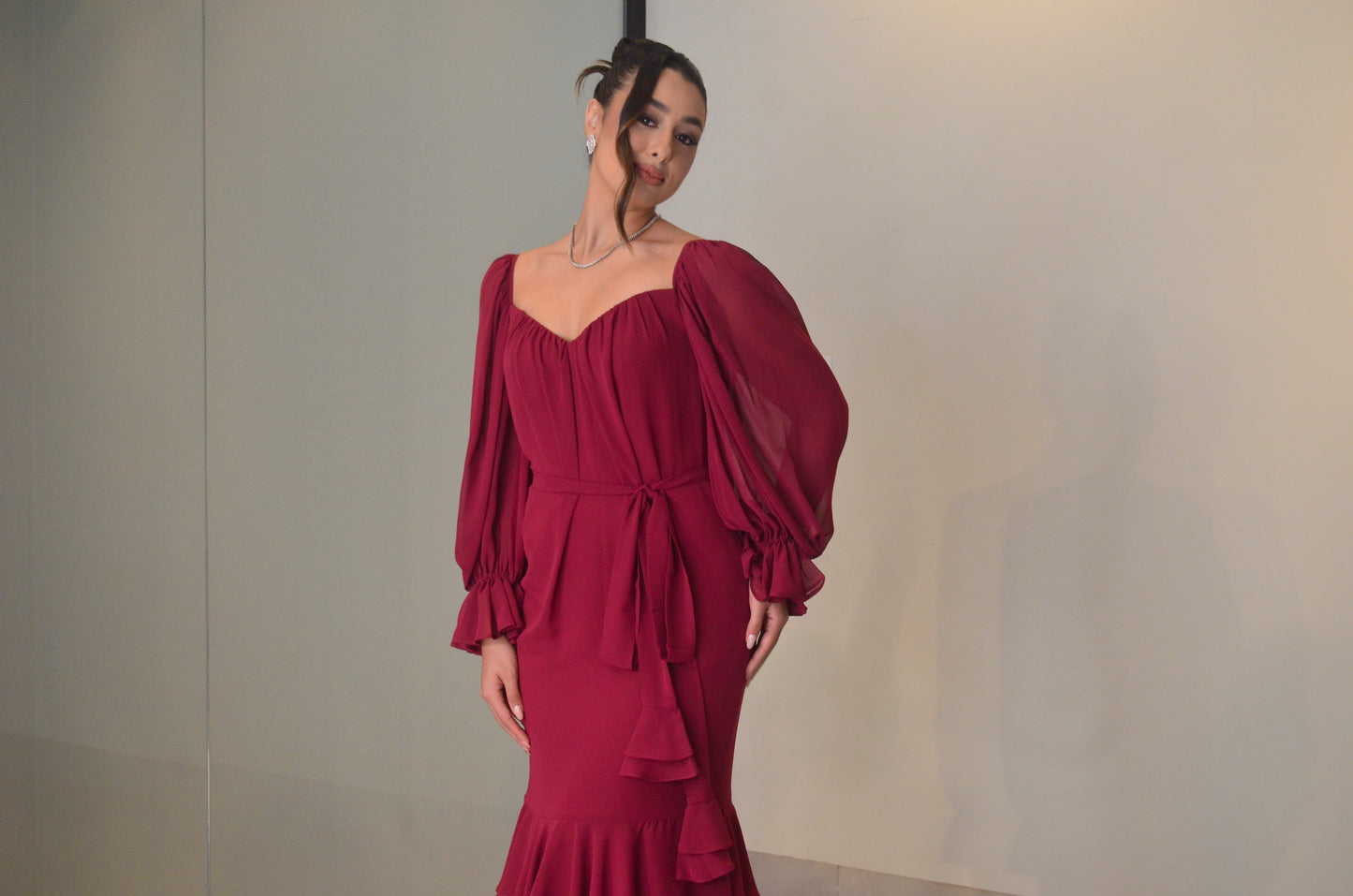 VESTIDO ELIANI - BORDÔ
