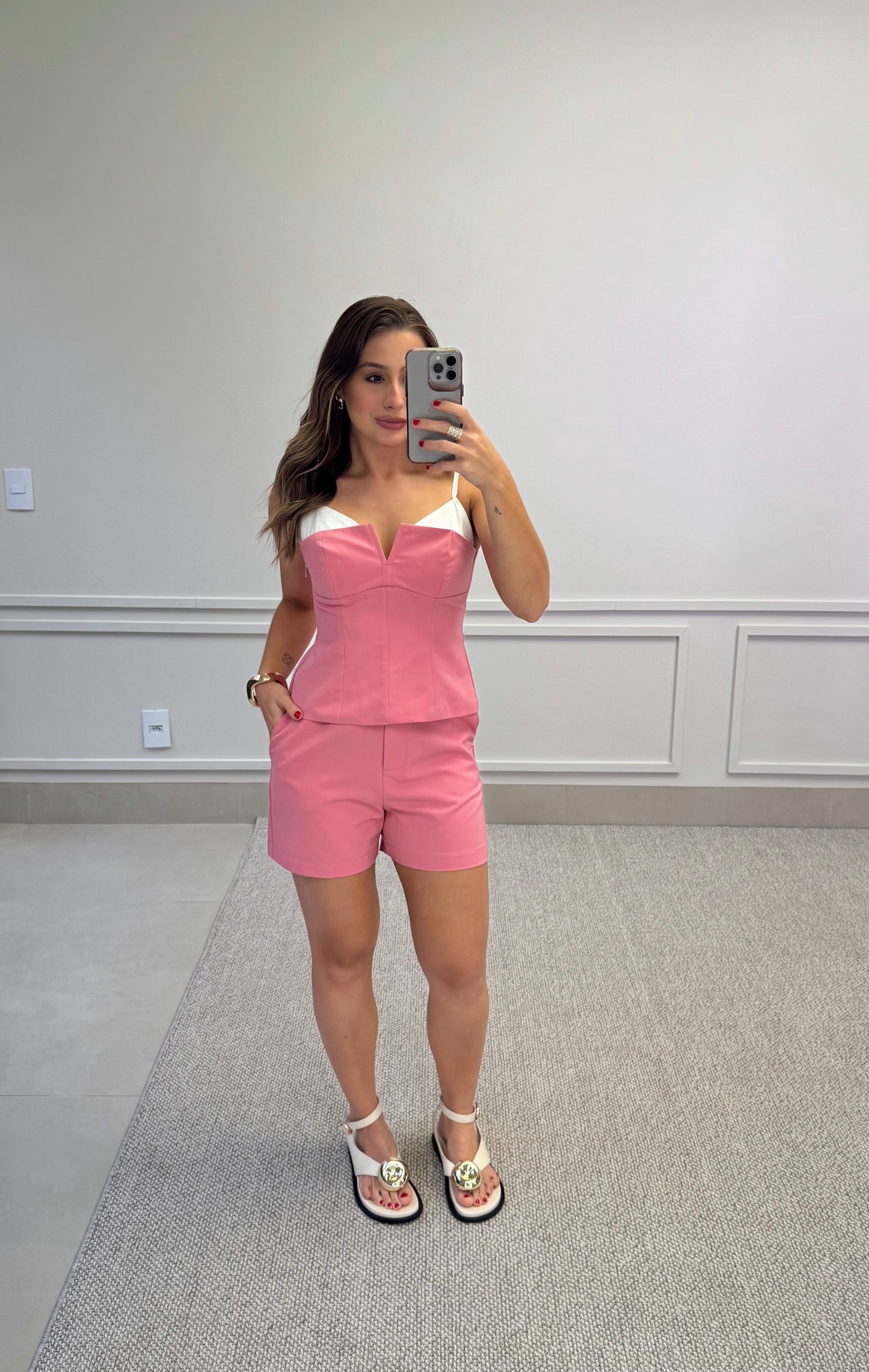 SHORTS ALFAIATARIA - ROSA