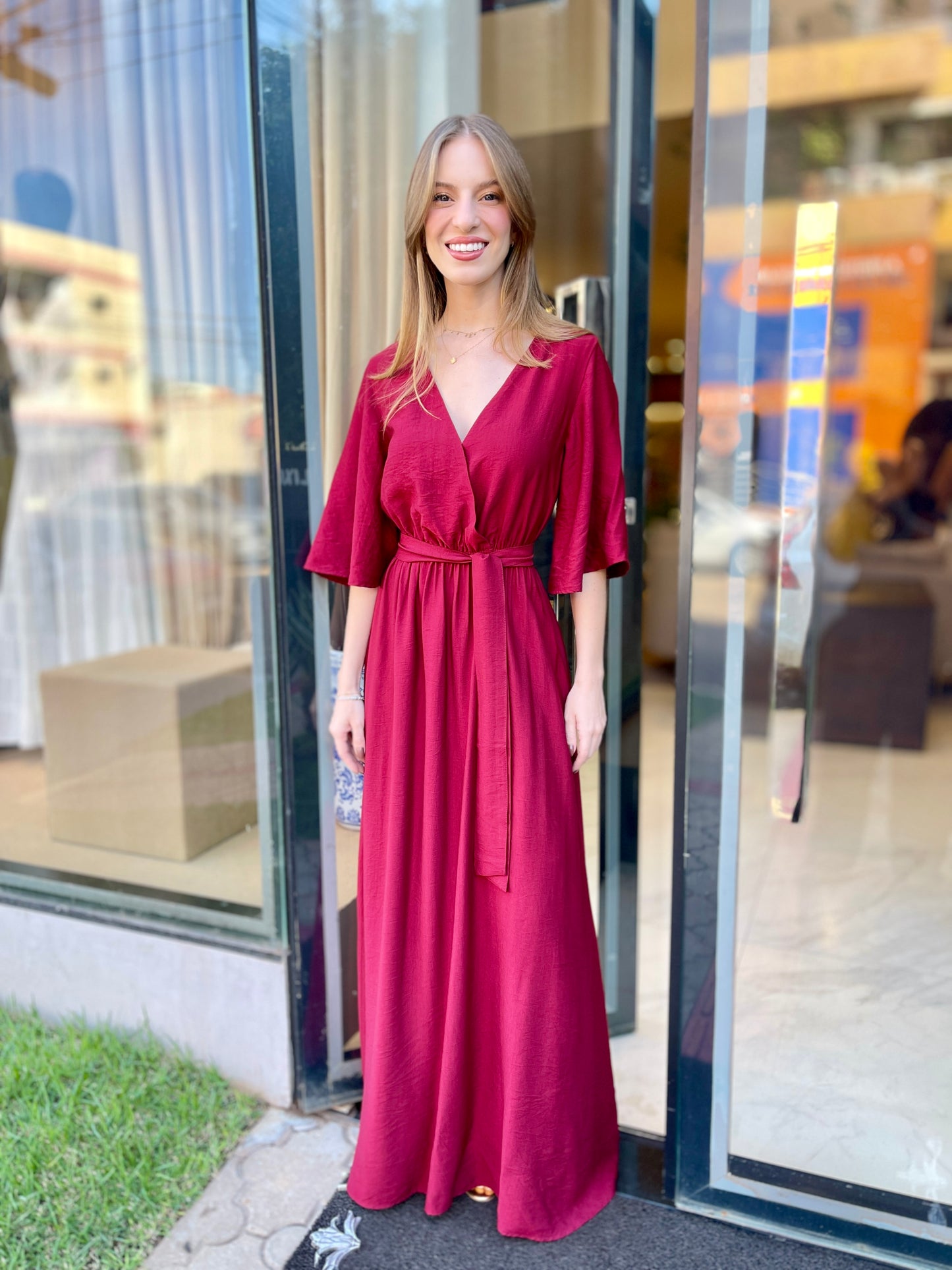 VESTIDO LONGO - VINHO