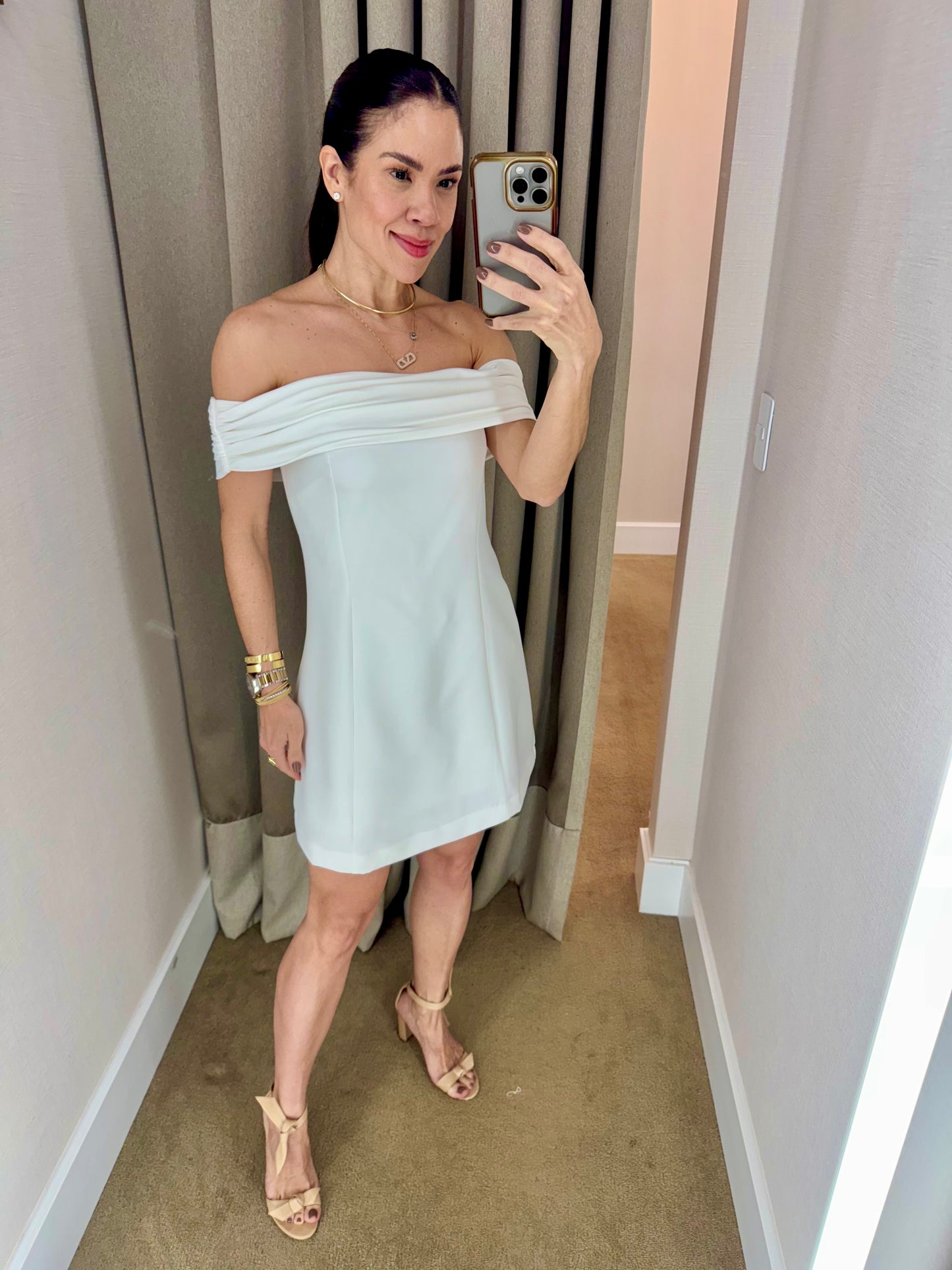 VESTIDO OMBRO A OMBRO - OFF WHITE