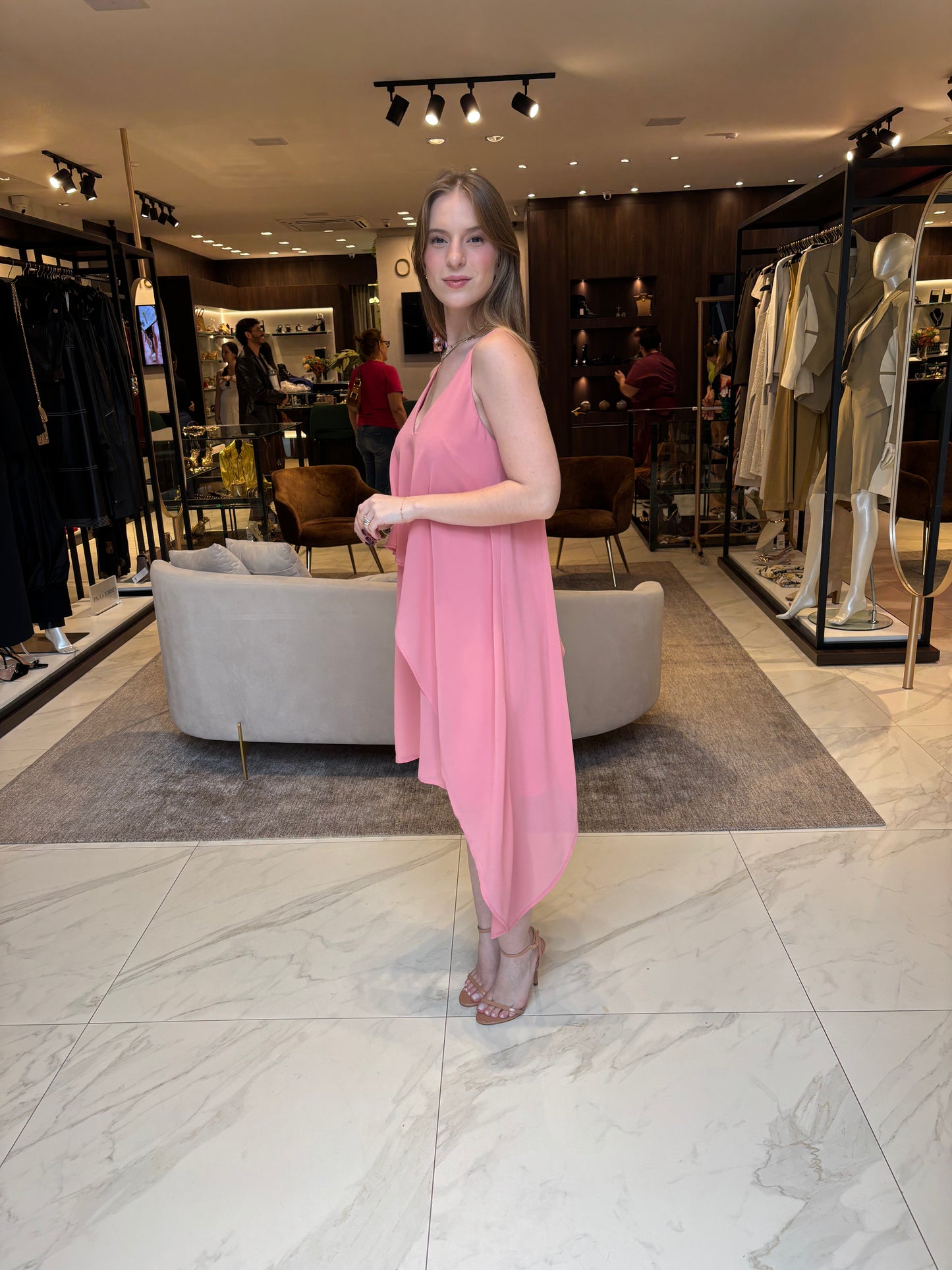 VESTIDO ASSIMÉTRICO - ROSA