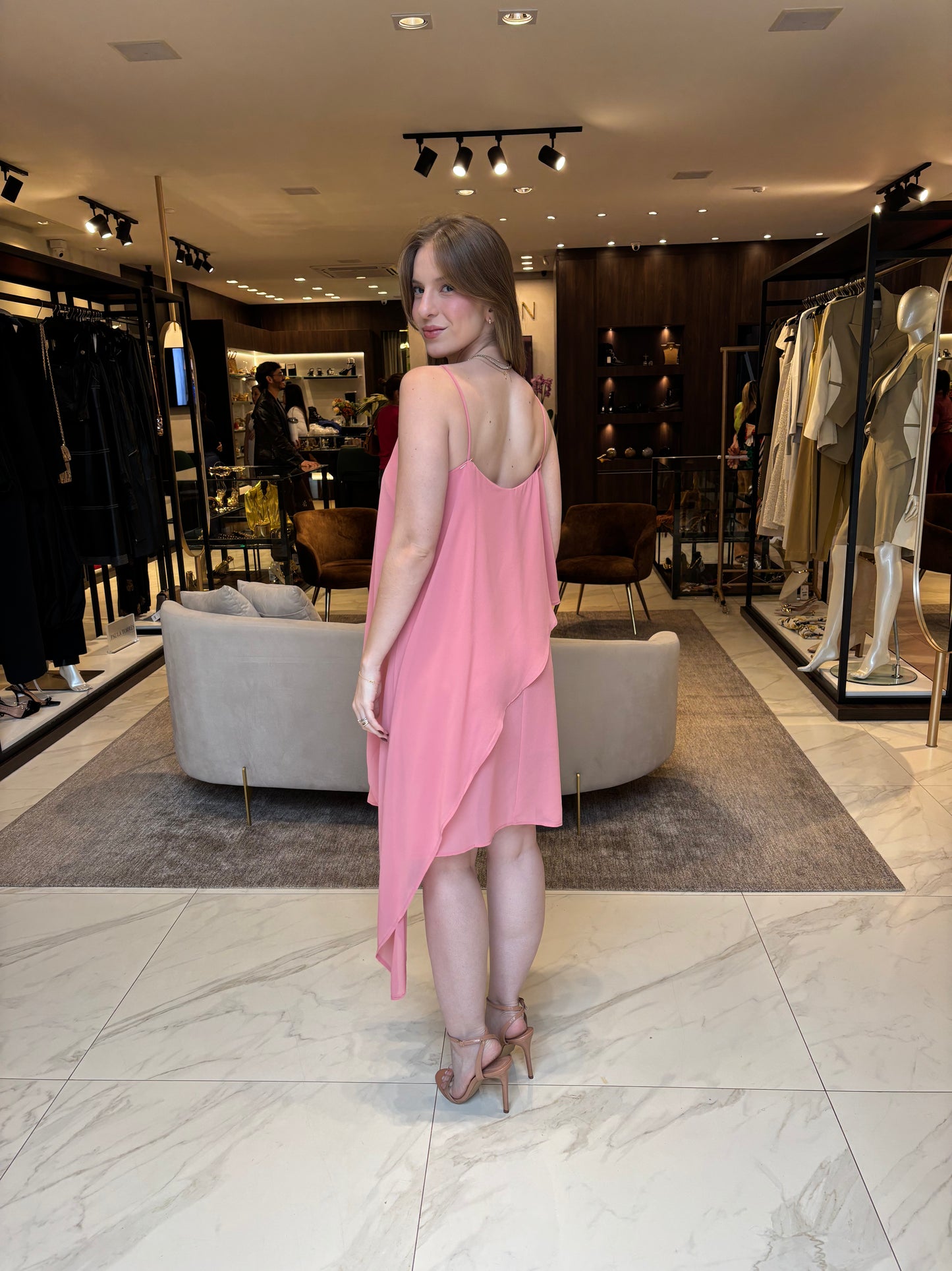 VESTIDO ASSIMÉTRICO - ROSA