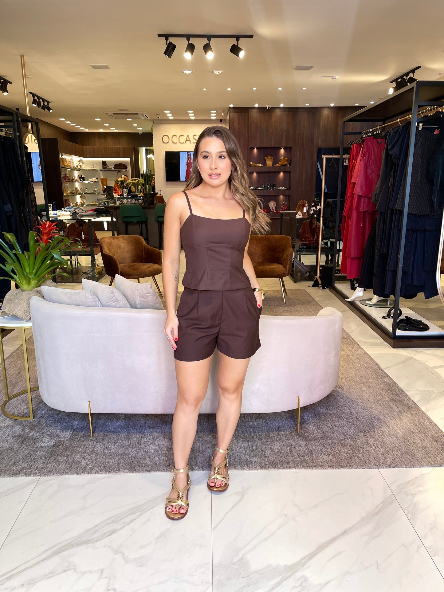SHORTS ALFAIATARIA - MARROM