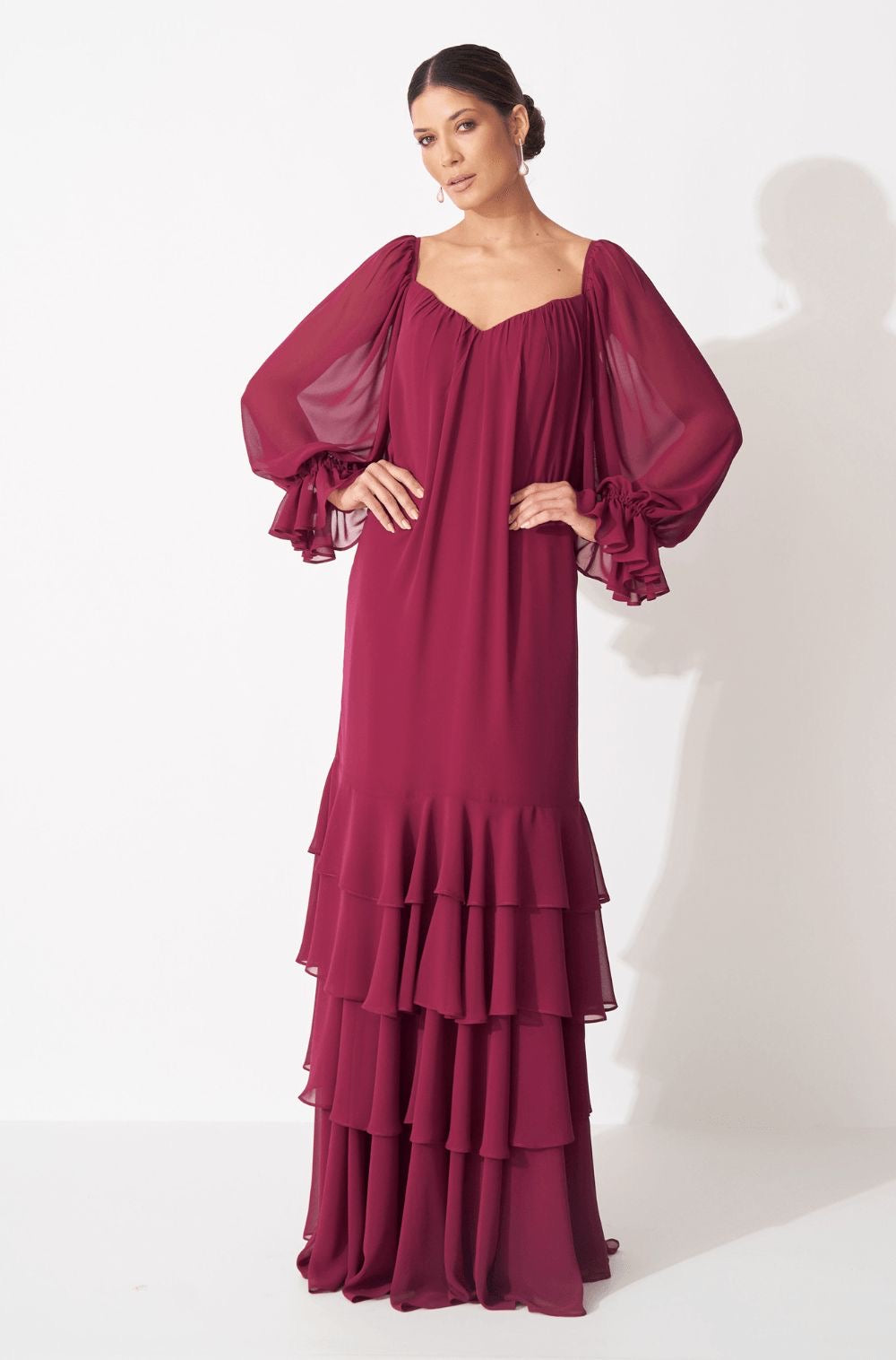 VESTIDO ELIANI - BORDÔ