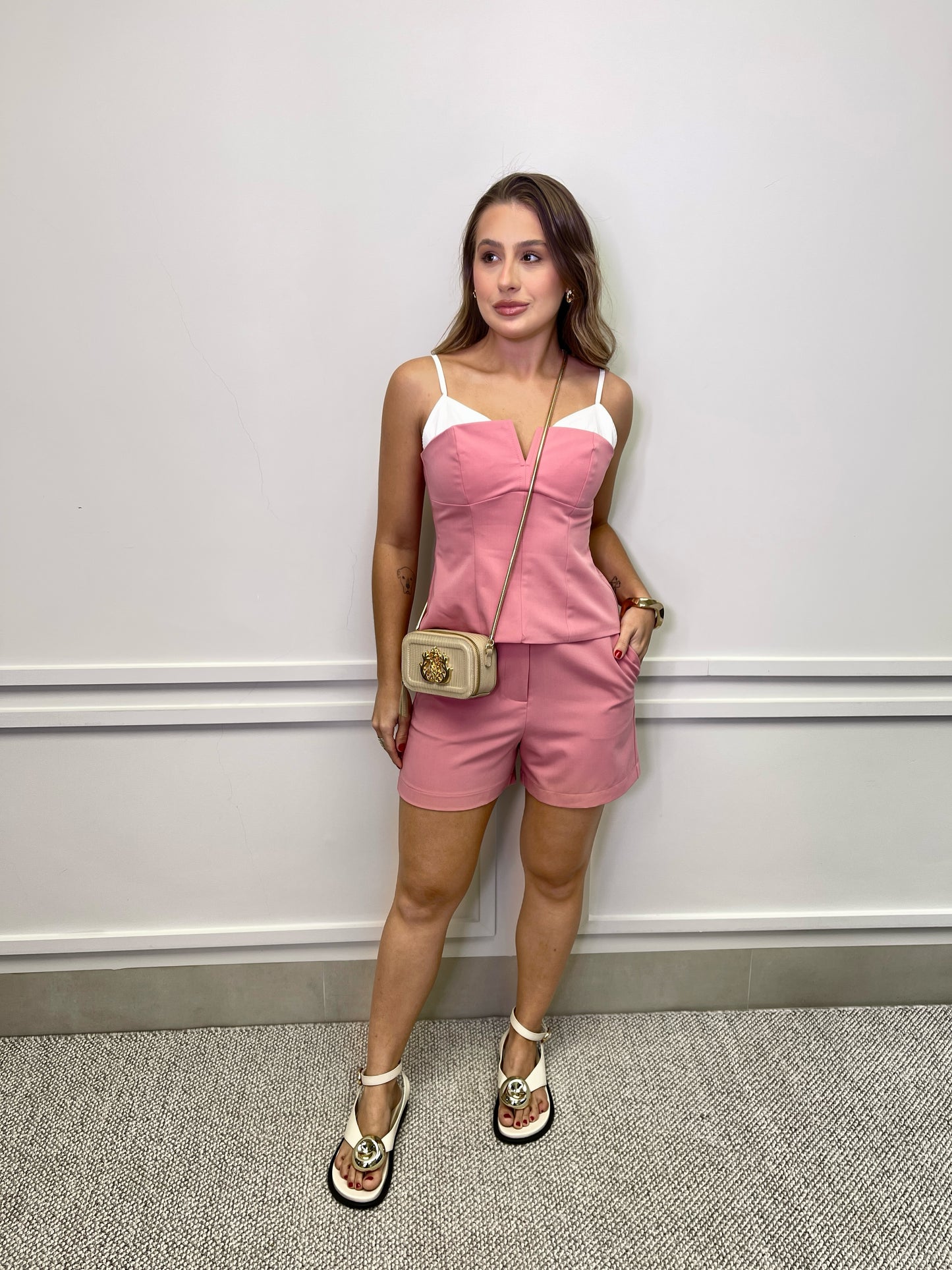 SHORTS ALFAIATARIA - ROSA
