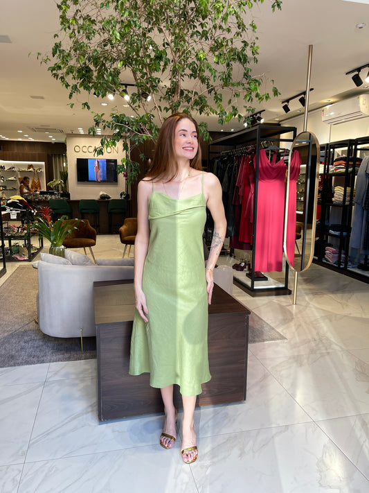 VESTIDO MÍDI - VERDE LIMA
