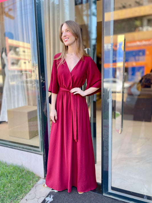 VESTIDO LONGO - VINHO