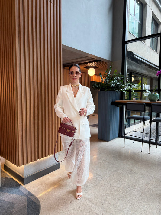 CALÇA HAREM RENDA - OFF WHITE