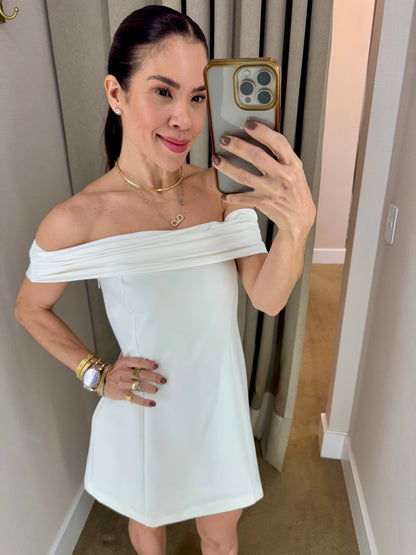 VESTIDO OMBRO A OMBRO - OFF WHITE