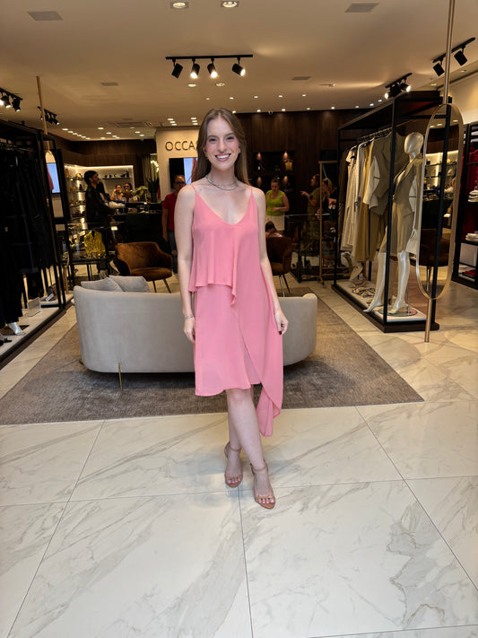 VESTIDO ASSIMÉTRICO - ROSA