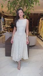 VESTIDO MÍDI RENDADO - OFF WHITE