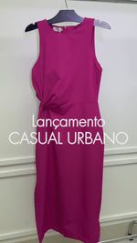 VESTIDO MÍDI FÚCSIA