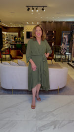 VESTIDO MIDI - VERDE OLIVA