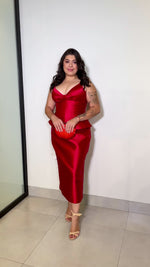 Vestido midi vermelho